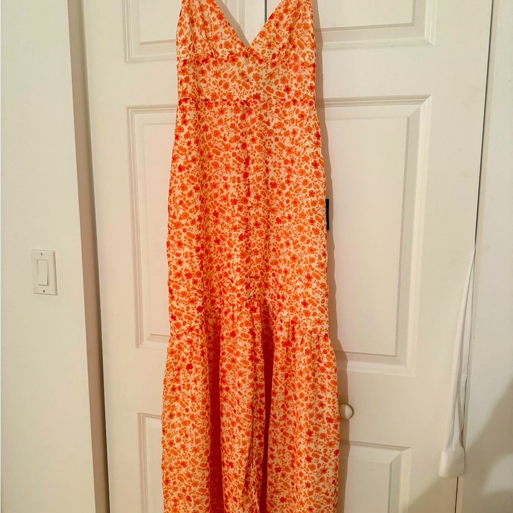 NWT Lulus orange floral dress XS